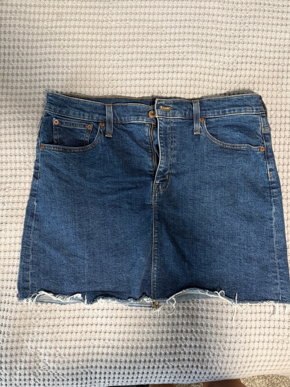 J. Crew Dark Blue Denim Jean Skirt with a Stretch Fabric
